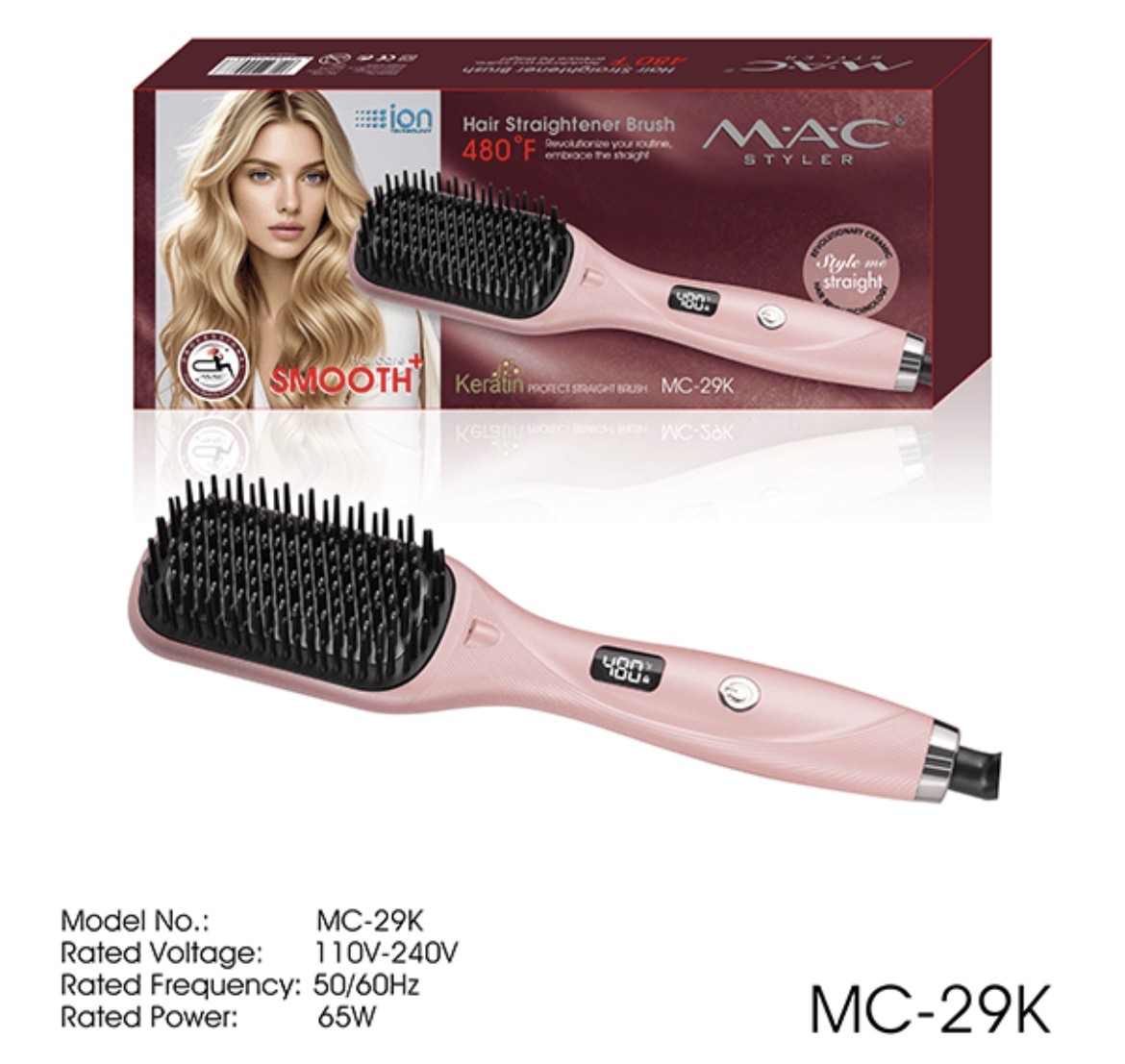 برس حرارتی کراتینه مک استایلر مدل MC 29